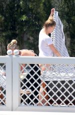 AMBER HEARD in Bikini Bottoms at a Pool in Rio De Janeiro 09/24/2015