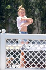 AMBER HEARD in Bikini Bottoms at a Pool in Rio De Janeiro 09/24/2015