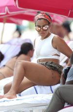 ANGELA SIMMONS in Bikini at a Beach in Miami 09/19/2015