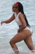 ANGELA SIMMONS in Bikini at a Beach in Miami 09/19/2015