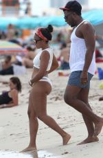 ANGELA SIMMONS in Bikini at a Beach in Miami 09/19/2015