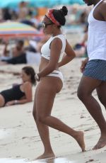 ANGELA SIMMONS in Bikini at a Beach in Miami 09/19/2015