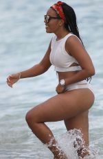 ANGELA SIMMONS in Bikini at a Beach in Miami 09/19/2015
