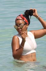 ANGELA SIMMONS in Bikini at a Beach in Miami 09/19/2015