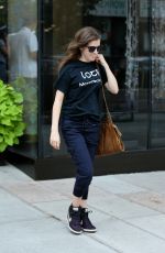 ANNA KENDRICK Leaves Trump Soho Hotel in New York 09/09/2015