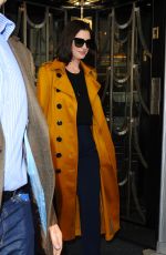 ANNE HATHAWAY Leaves Her Hotel in London 09/27/2015