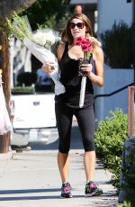 ASHLEY GREENE in Leggings Shopping at Bristol Farms in Los Angeles 09/20/2015