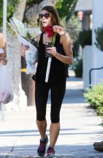 ASHLEY GREENE in Leggings Shopping at Bristol Farms in Los Angeles 09/20/2015