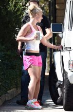 BRITNEY SPEARS in Tank Top and Shorts Out in Westlake Village 09/24/2015