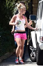 BRITNEY SPEARS in Tank Top and Shorts Out in Westlake Village 09/24/2015