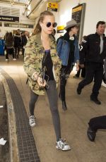 CARA DELEVINGNE Arrives at Heathrow Airport in London 09/20/2015