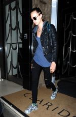 CARA DELEVINGNE Leaves Claridge