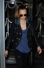 CARA DELEVINGNE Leaves Claridge