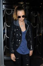 CARA DELEVINGNE Leaves Claridge