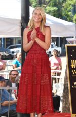 CLAIRE DANES Honored with a Star on The Hollywood Walk of Fame in Los Angeles 09/24/2015