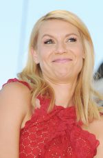 CLAIRE DANES Honored with a Star on The Hollywood Walk of Fame in Los Angeles 09/24/2015