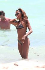 CLAUDIA JORDAN in Bikini at a Beach in Miami 09/02/2015