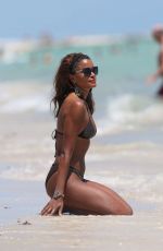 CLAUDIA JORDAN in Bikini at a Beach in Miami 09/02/2015