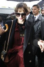 DAKOTA JOHNSON Arrives at Gucci Fashion Show in Milan 09/23/2015
