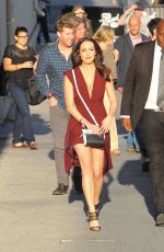 ELIZABETH GILLIES Arrives at Jimmy Kimmel Live in Hollywood 09/03/2015