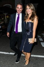 ELIZABETH HURLEY Arrives at Amanda Wakeley 25th Anniversary Party in London 09/07/2015