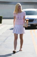 ELLE FANNING in Skirt Out and About in Los Angeles 09/21/2015