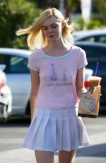 ELLE FANNING in Skirt Out and About in Los Angeles 09/21/2015