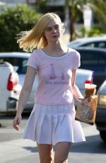 ELLE FANNING in Skirt Out and About in Los Angeles 09/21/2015
