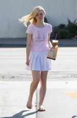 ELLE FANNING in Skirt Out and About in Los Angeles 09/21/2015