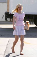 ELLE FANNING in Skirt Out and About in Los Angeles 09/21/2015