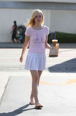 ELLE FANNING in Skirt Out and About in Los Angeles 09/21/2015