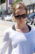 EMILY BLUNT Leaves a Gym in West Hollywood 09/08/2015