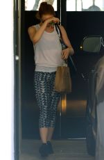 EMMA STONE Leaves a Gym in West Hollywood 09/07/2015