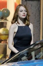 EMMA STONE on the Set of La La Land in Hollywood 09/19/2015