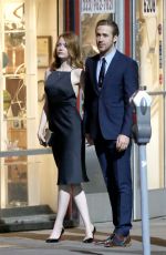 EMMA STONE on the Set of La La Land in Hollywood 09/19/2015