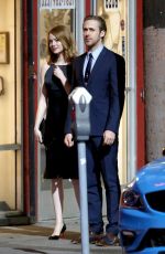 EMMA STONE on the Set of La La Land in Hollywood 09/19/2015