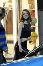EMMA STONE on the Set of La La Land in Hollywood 09/19/2015
