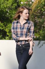 EMMA STONE on the Set of La La Land in Pasadena 09/24/2015