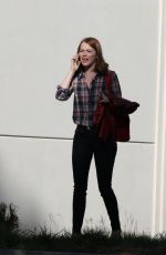 EMMA STONE on the Set of La La Land in Pasadena 09/24/2015