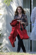 EMMA STONE on the Set of La La Land in Pasadena 09/24/2015