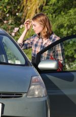 EMMA STONE on the Set of La La Land in Pasadena 09/24/2015