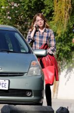 EMMA STONE on the Set of La La Land in Pasadena 09/24/2015
