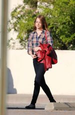 EMMA STONE on the Set of La La Land in Pasadena 09/24/2015