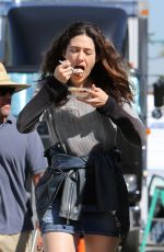 EMMY ROSSUM on the Set of Shameless in Los Angeles 09/24/2015
