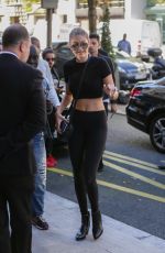 GIGI HADID Arrives at Royal Monceau Hotel in Paris 09/28/2015