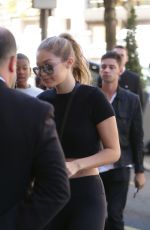 GIGI HADID Arrives at Royal Monceau Hotel in Paris 09/28/2015