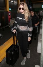 GIGI HADID at Milan-Malpensa Airport 09/26/2015