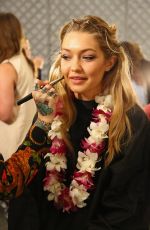 GIGI HADID on the Backstage of Anna Su Fashion Show in New York 09/16/2015