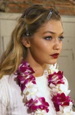 GIGI HADID on the Backstage of Anna Su Fashion Show in New York 09/16/2015
