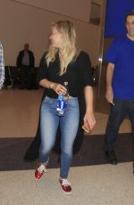 HILARY DUFF in Jeans at Los Angeles international Airport 09/16/2015